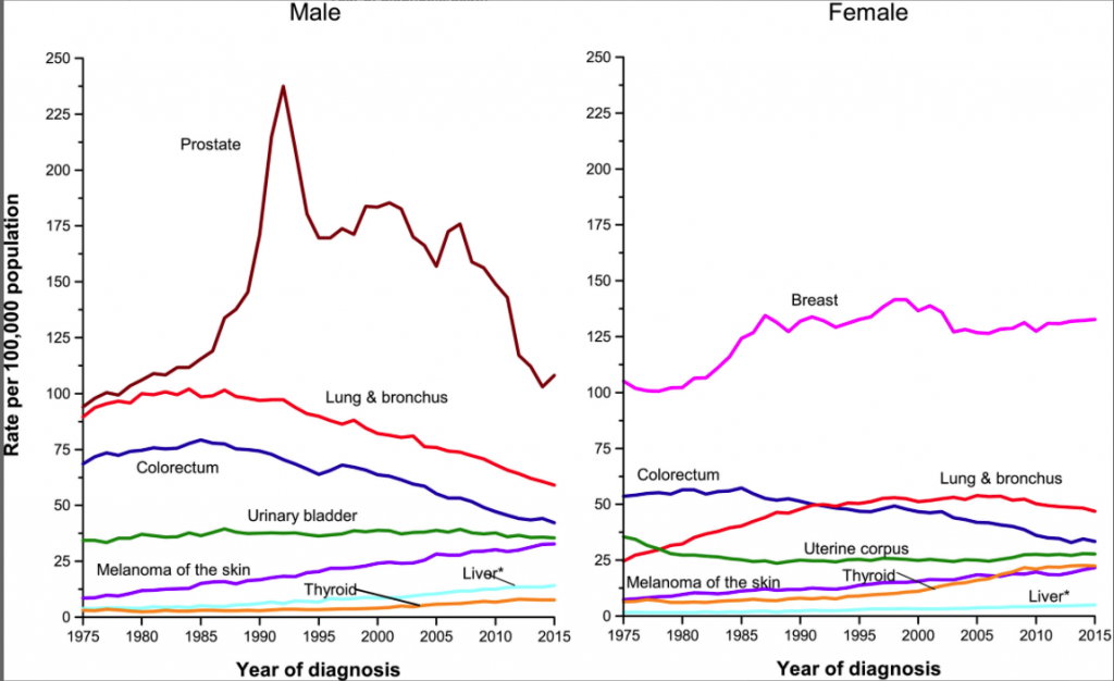 Cancer incidence rates in the USA