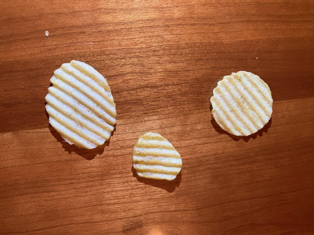 Three potato chips